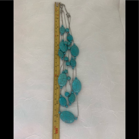 Blue aqua Costume stone Jewelry 3 tier 11.5” - Picture 4 of 10